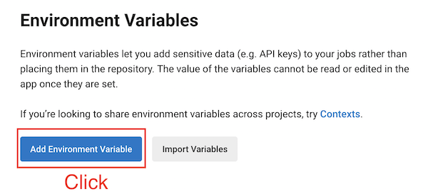 CircleCI environment variables