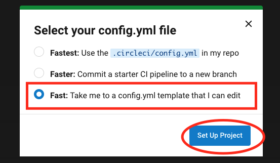 Continuous Integration (CI) CircleCI setting up a new project