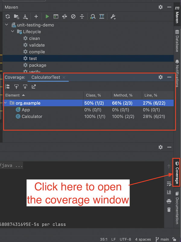 view coverage report in Intellij IDEA